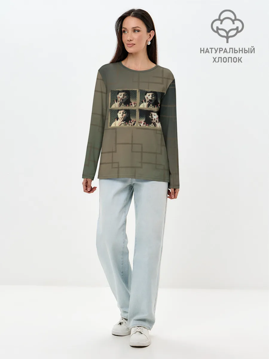 Лонгслив женский. Хлопок / Амели. Малина