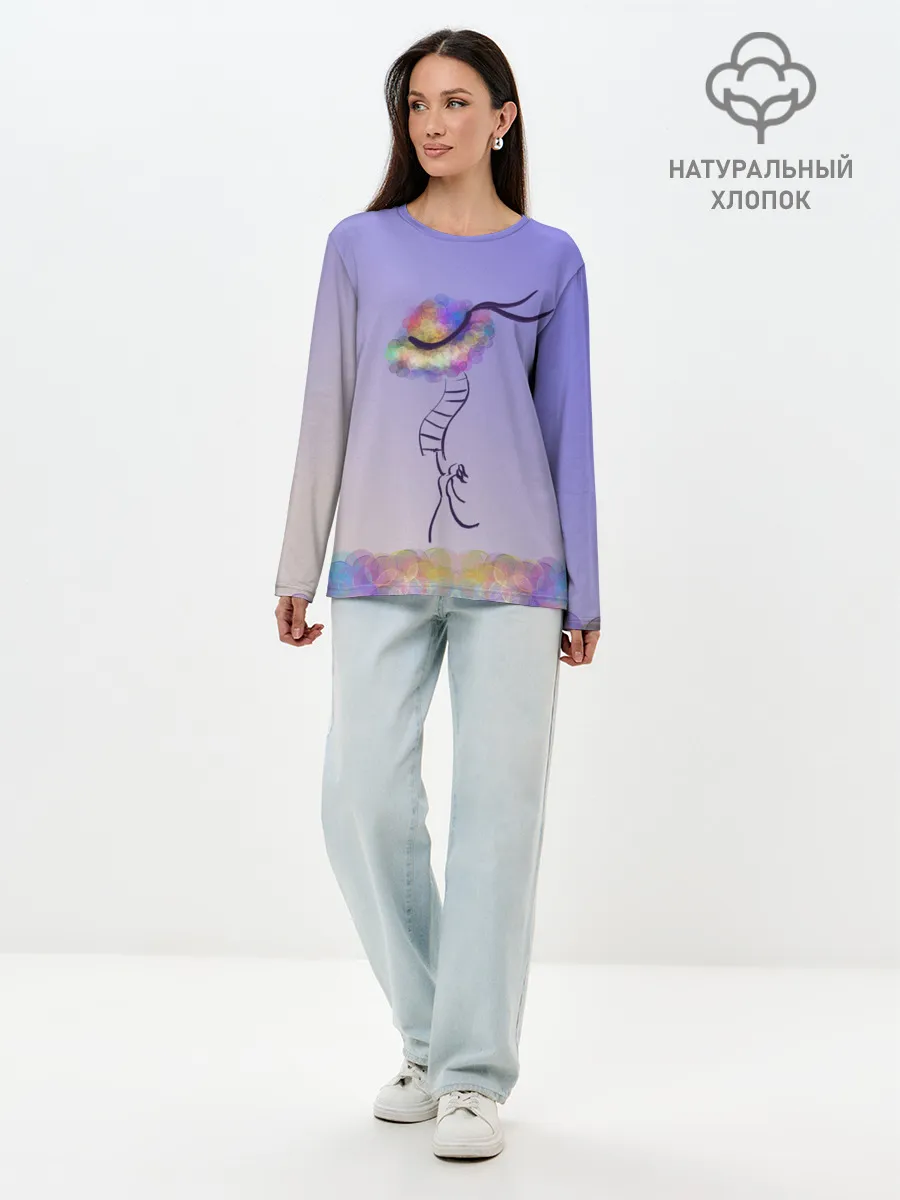 Лонгслив женский. Хлопок / Полетели!