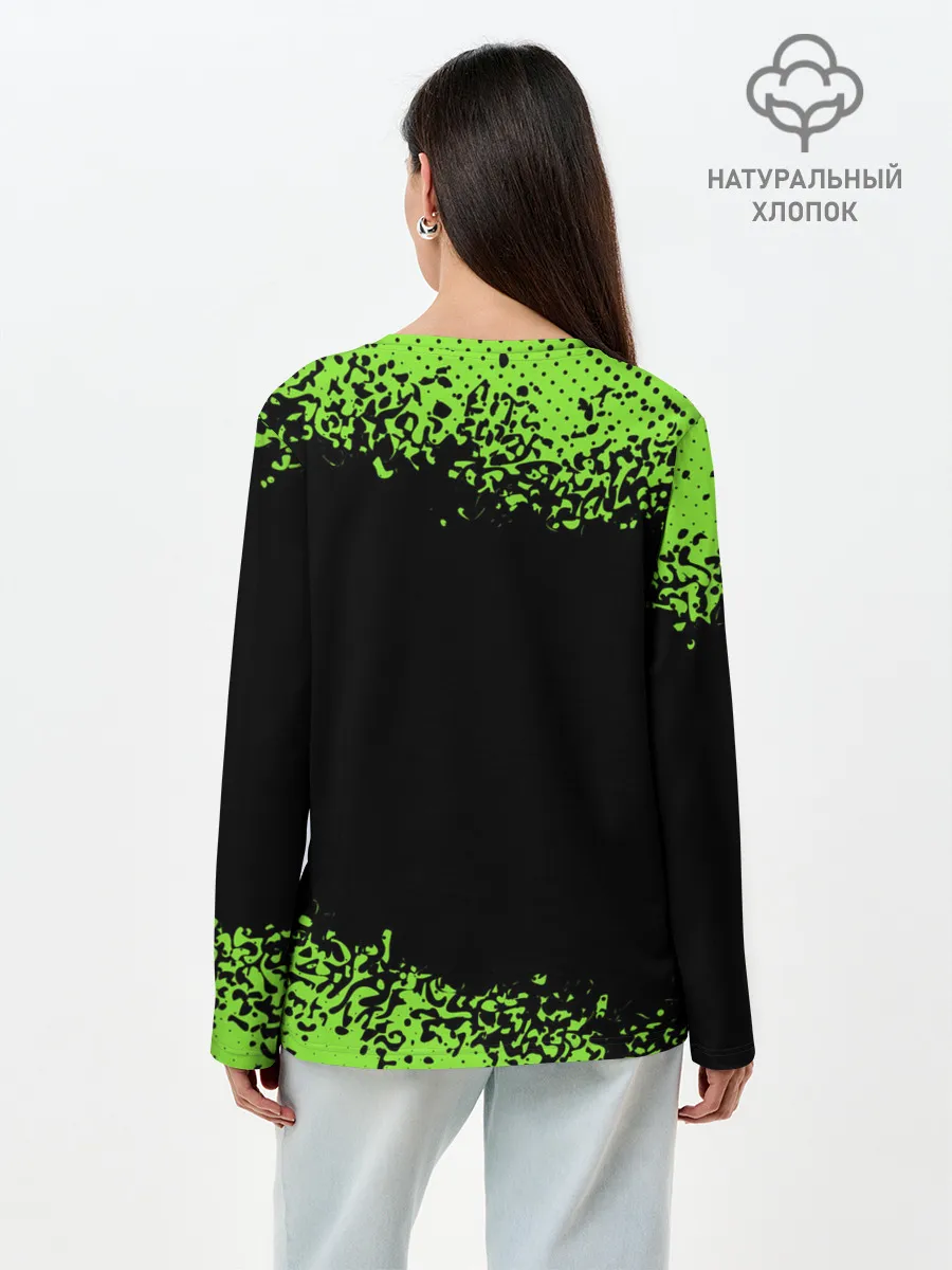 Лонгслив женский. Хлопок / Пивозавр - Краска