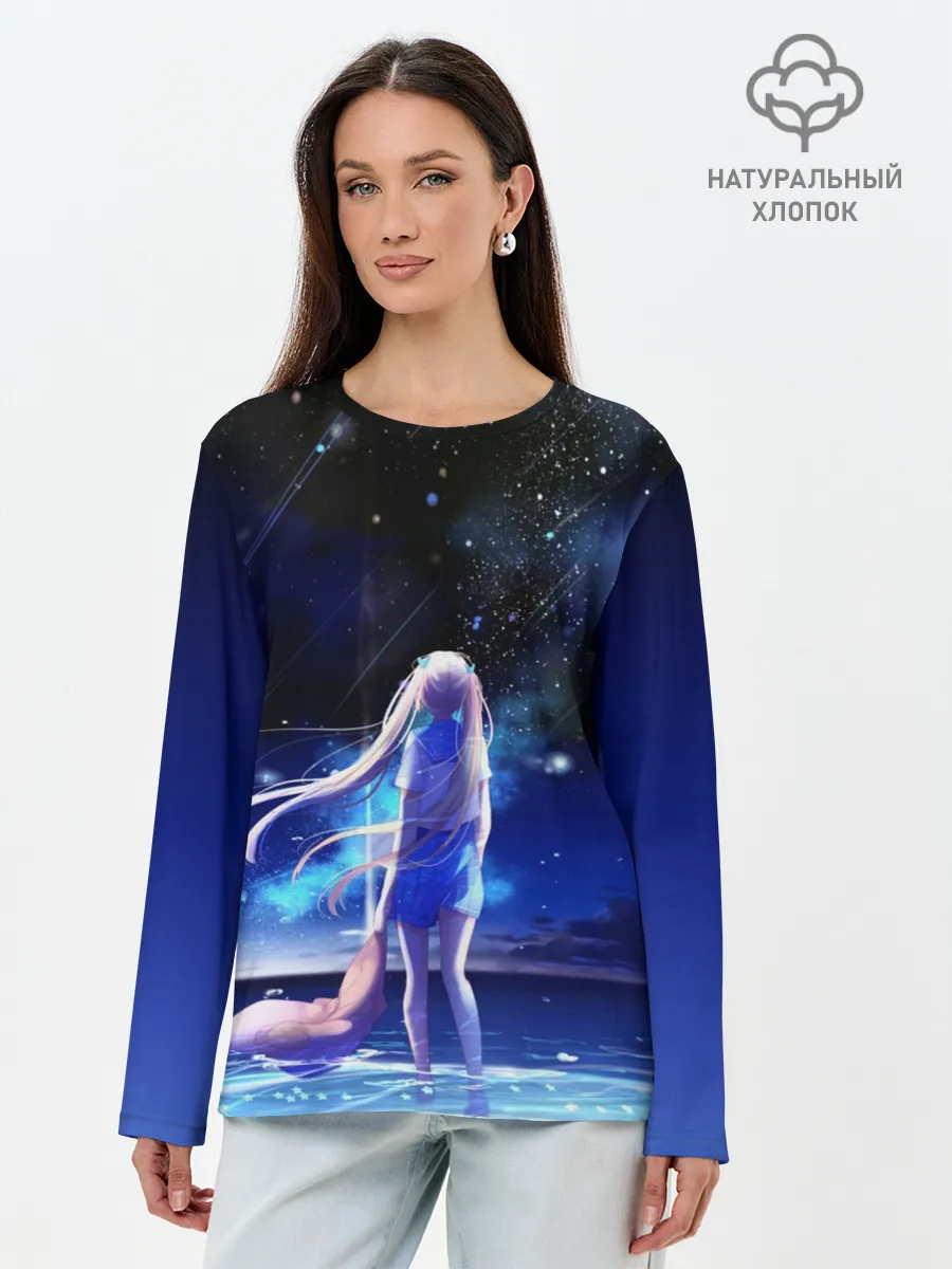 Лонгслив женский. Хлопок / Animegirl Night Sea