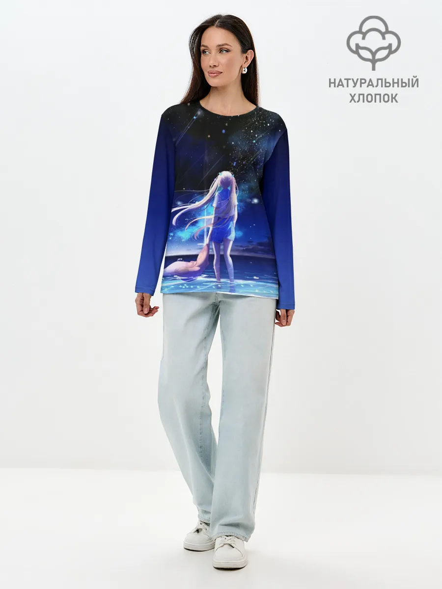 Лонгслив женский. Хлопок / Animegirl Night Sea