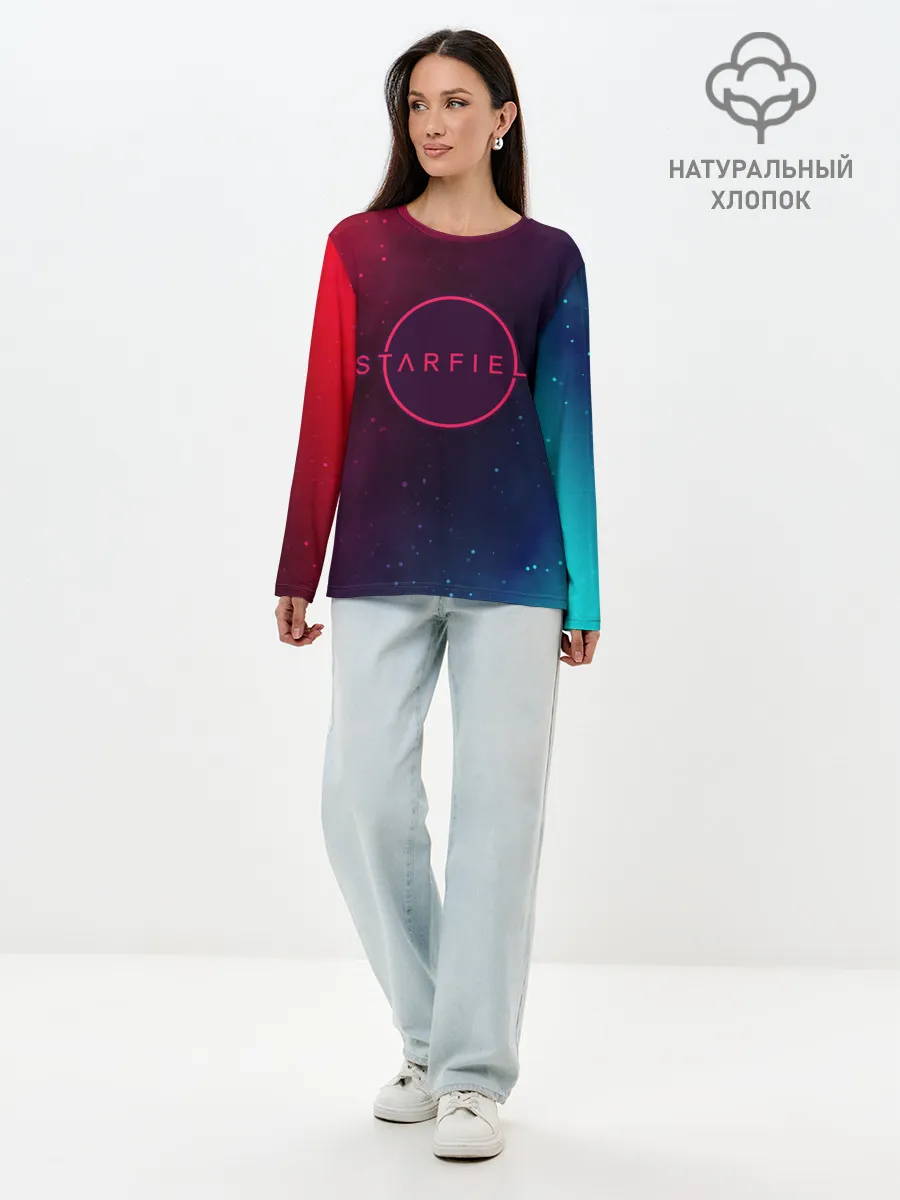 Лонгслив женский. Хлопок / Старфилд - Космос