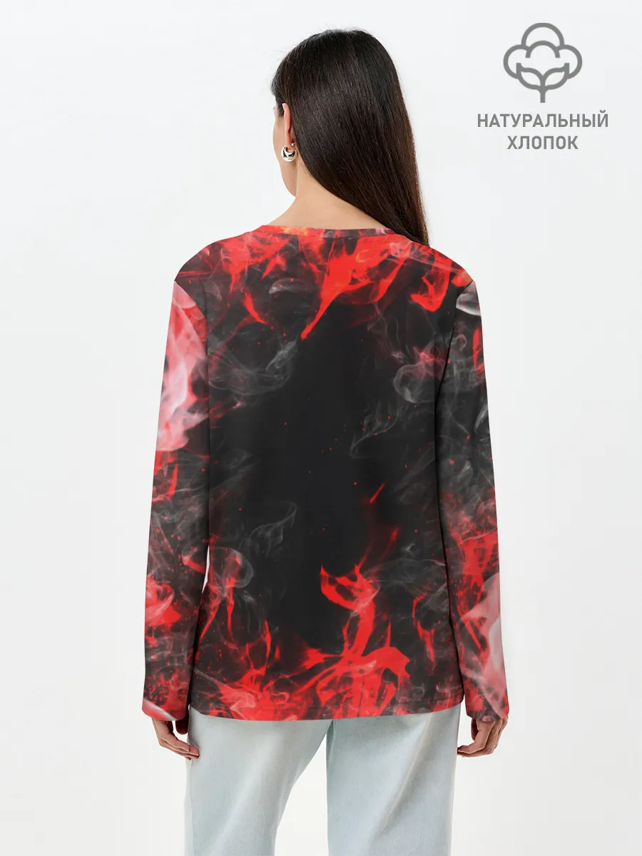 Лонгслив женский. Хлопок / Опасный Динозавр | Red Dino