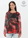 Лонгслив женский. Хлопок / Опасный Динозавр | Red Dino