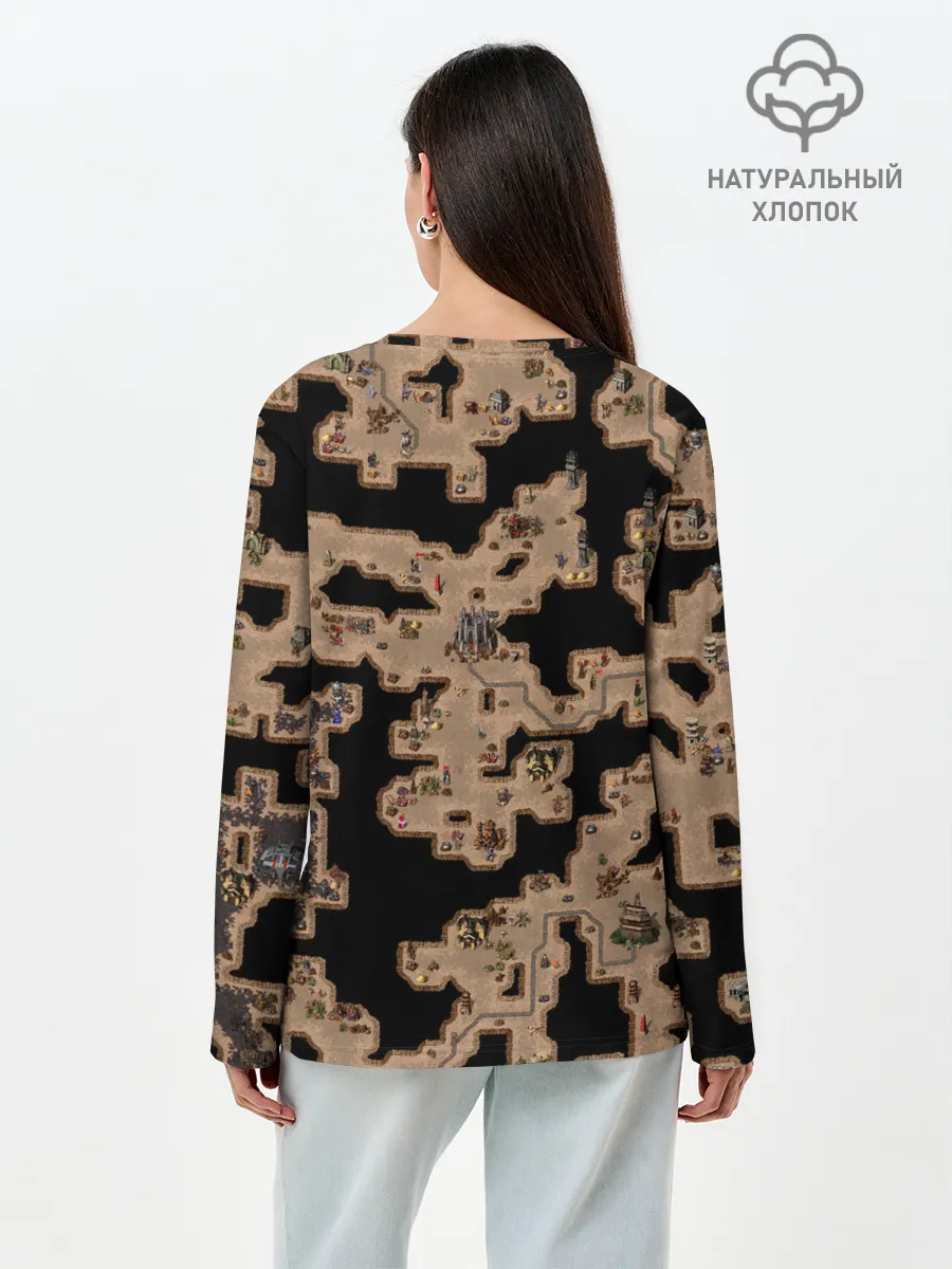 Лонгслив женский. Хлопок / Heroes III Dungeon Map