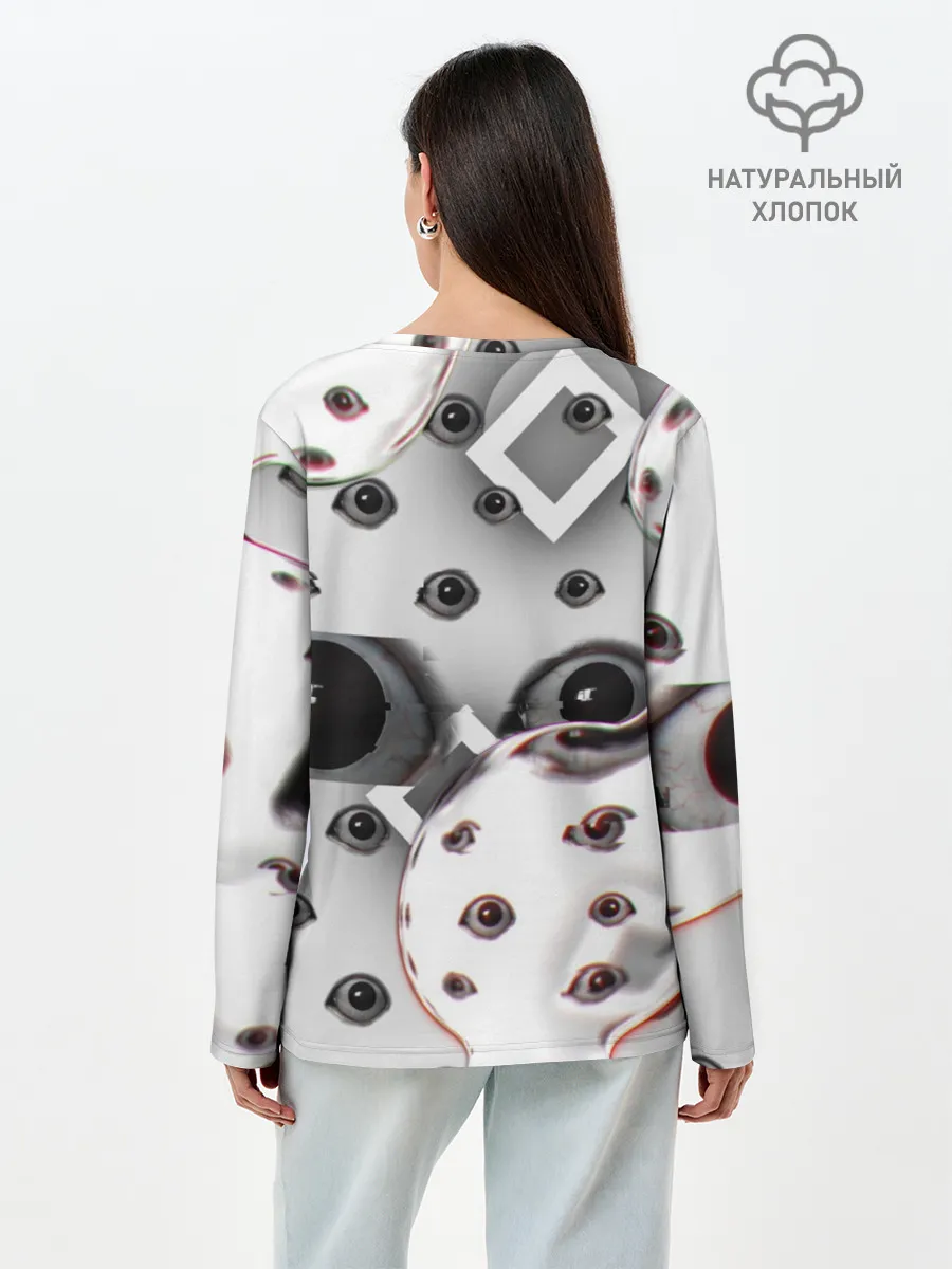 Лонгслив женский. Хлопок / они наблюдают за тобой