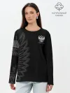 Лонгслив женский. Хлопок / Russia | Black Side