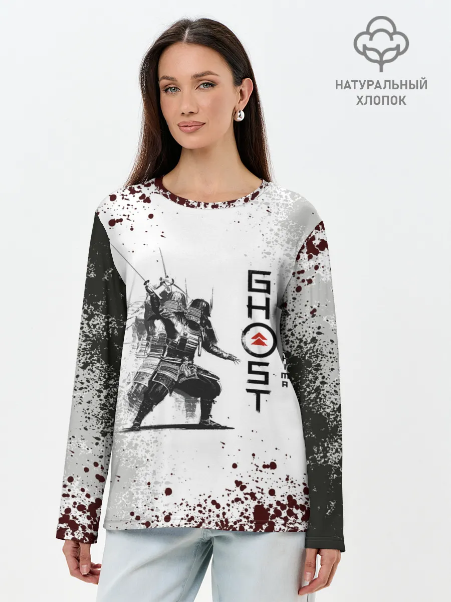 Лонгслив женский. Хлопок / Ghost of Tsushim | Призрак Цусима