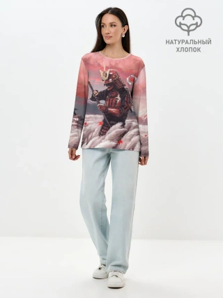 Лонгслив женский. Хлопок / Ghost of Tsushim | Призрак Цусимы