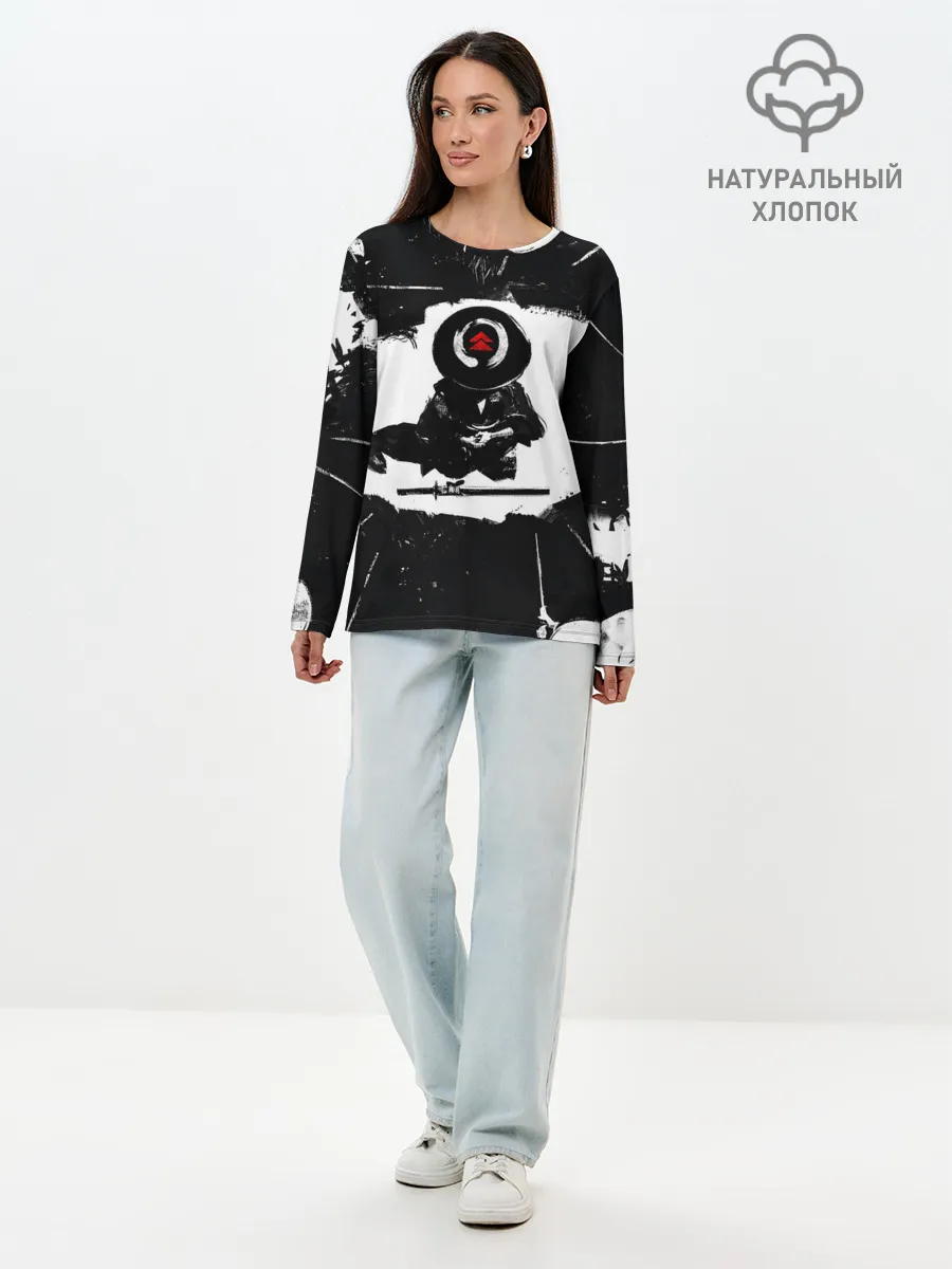 Лонгслив женский. Хлопок / Ghost of Tsushim | Призрак Цусимы