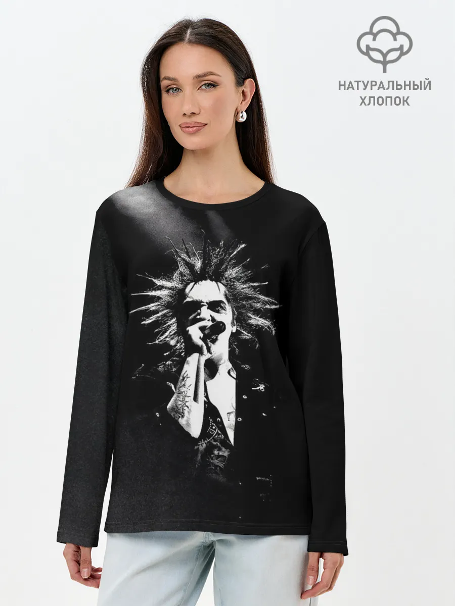 Лонгслив женский. Хлопок / Горшок на концерте