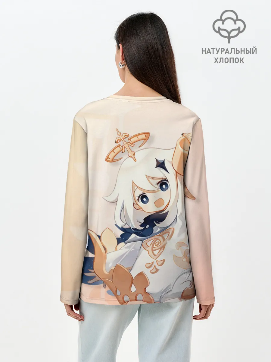 Лонгслив женский. Хлопок / Genshin Impact, Паймон