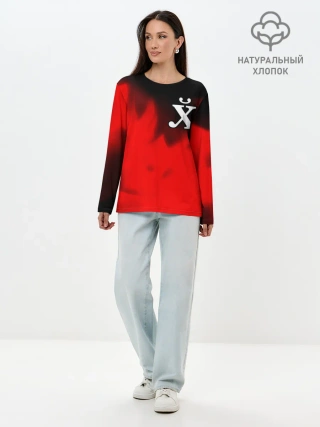 Лонгслив женский. Хлопок / Поймет Только Русский - Огонь