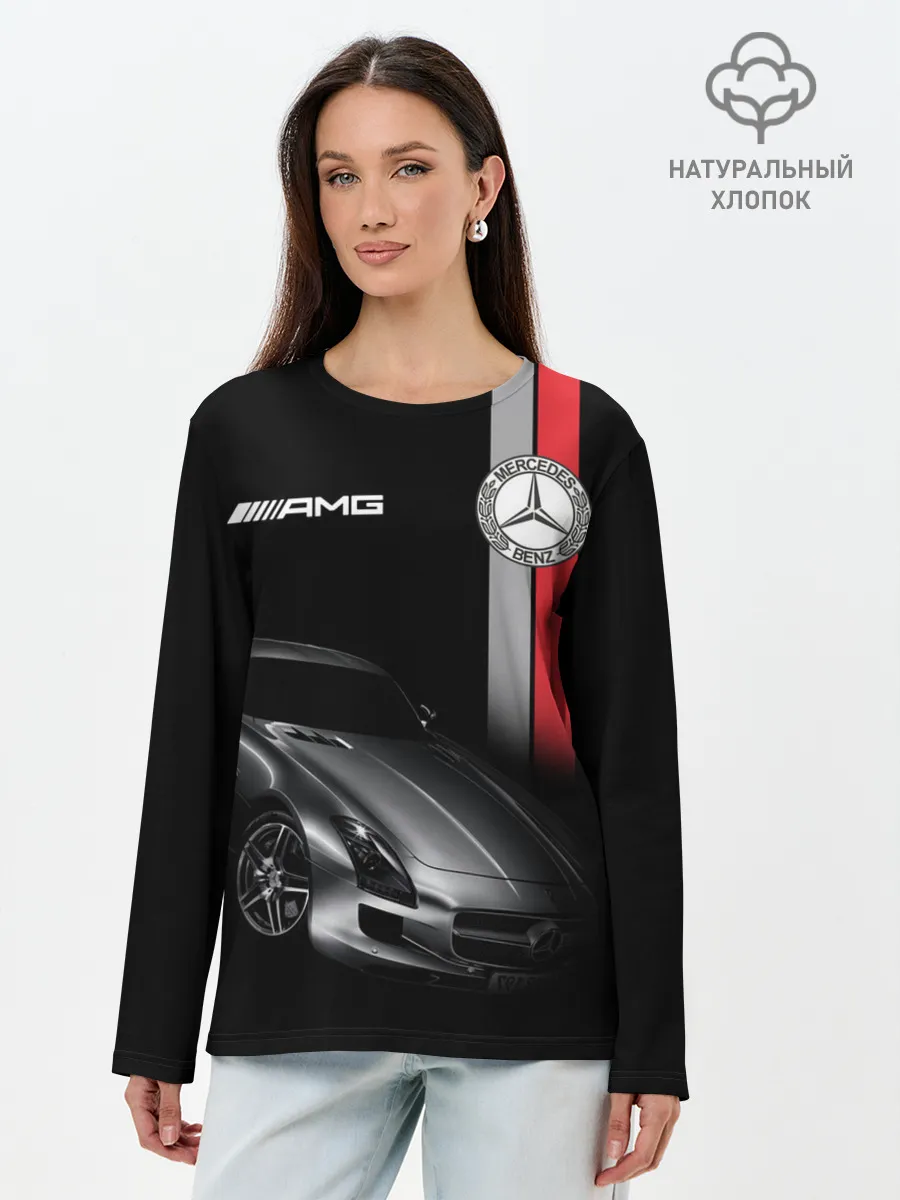Лонгслив женский. Хлопок / MERCEDES BENZ AMG