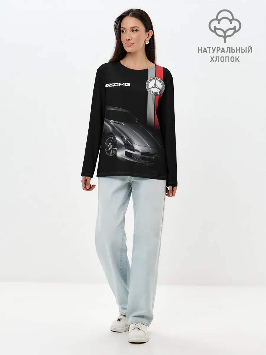 Лонгслив женский. Хлопок / MERCEDES BENZ AMG