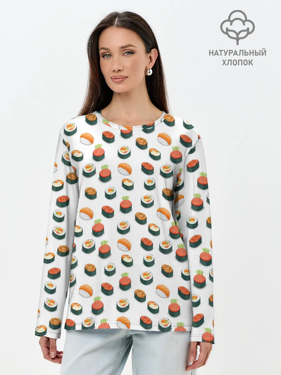 Лонгслив женский. Хлопок / Sushi