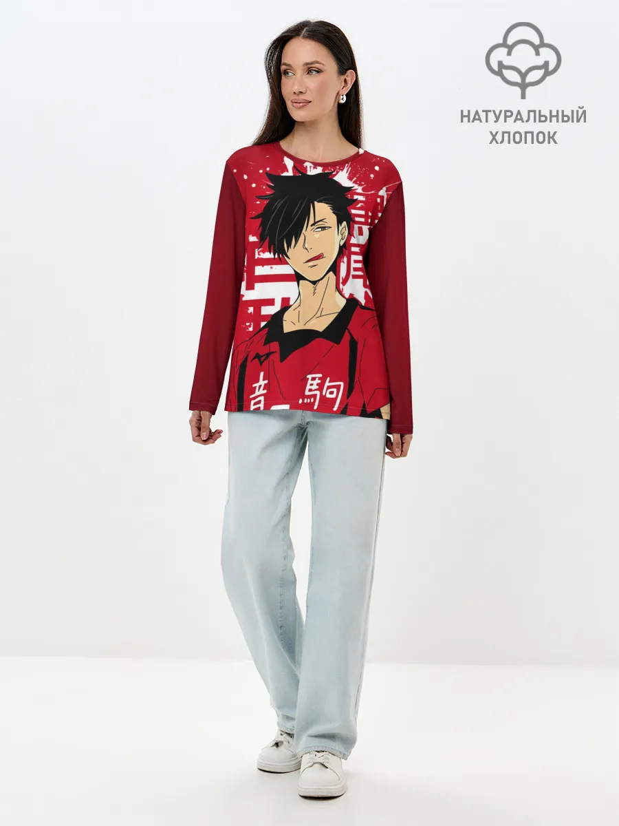 Лонгслив женский. Хлопок / Куроо Тецуро, Haikyuu!!,