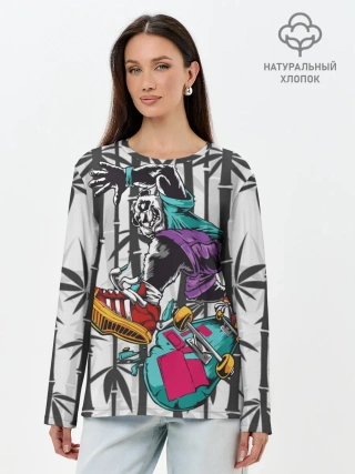 Лонгслив женский. Хлопок / HiFi Panda