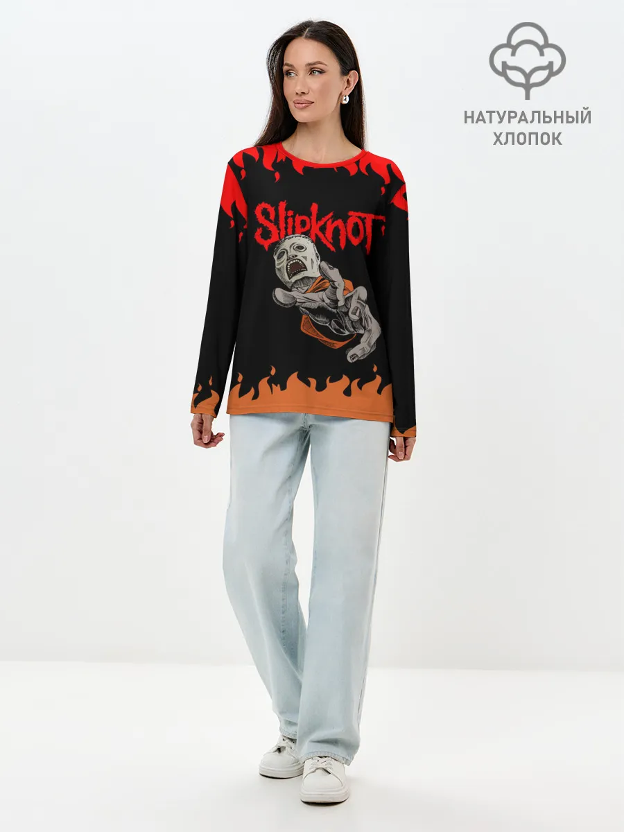 Лонгслив женский. Хлопок / Кори Тейлор | СЛИПКНОТ