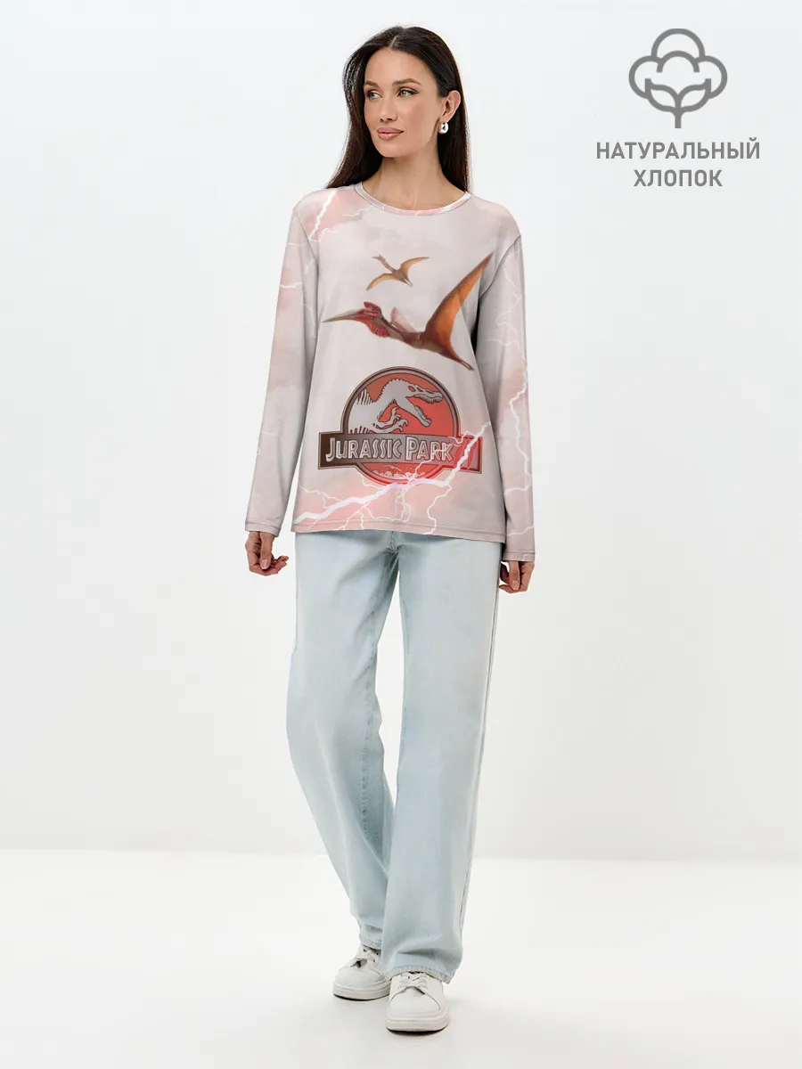 Лонгслив женский. Хлопок / Птеродактили | Мир Юрского Периода
