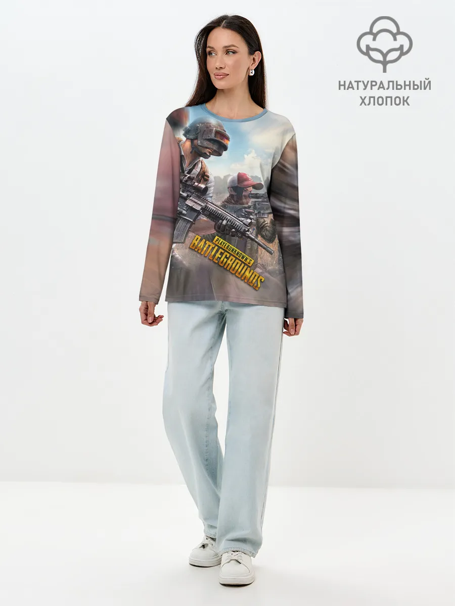 Лонгслив женский. Хлопок / Королевская битва | ПУБГ