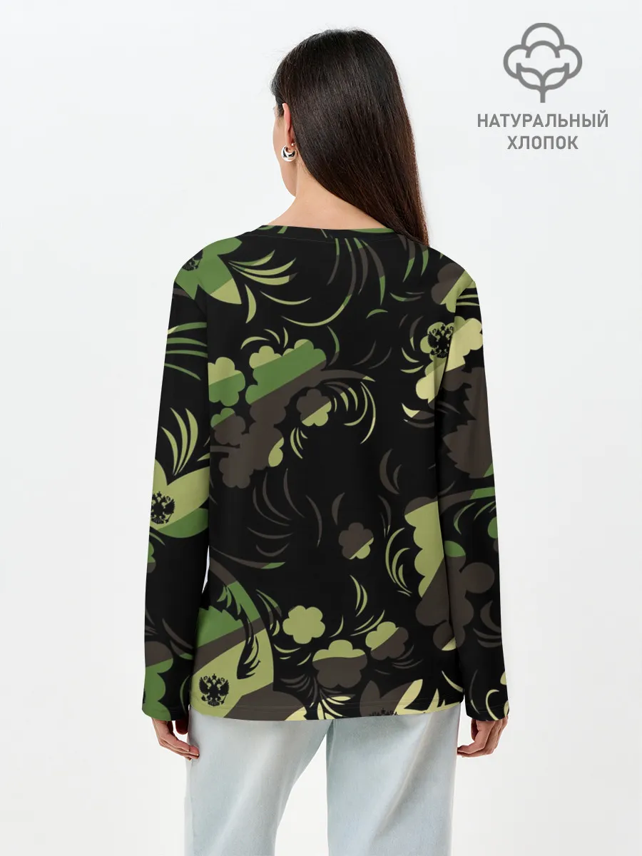 Лонгслив женский. Хлопок / Russia | Камуфляж
