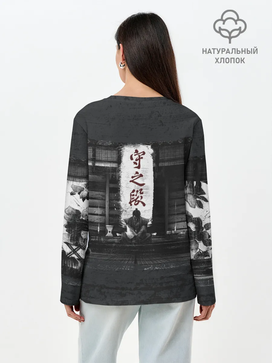 Лонгслив женский. Хлопок / Самурай | Призрак Цусимы