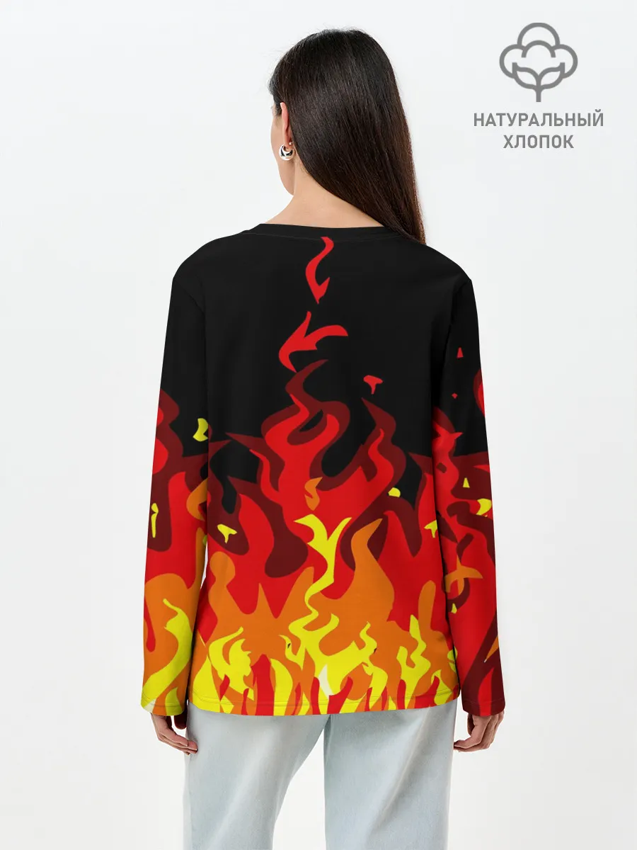 Лонгслив женский. Хлопок / AC DC HIGHWAY TO HELL