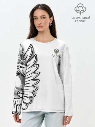 Лонгслив женский. Хлопок / Russia | MSKSide 3D Logo