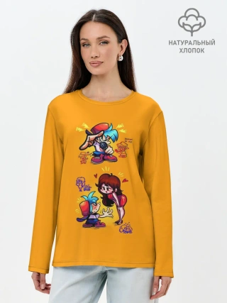Лонгслив женский. Хлопок / Boyfriend and Girlfriend FNF