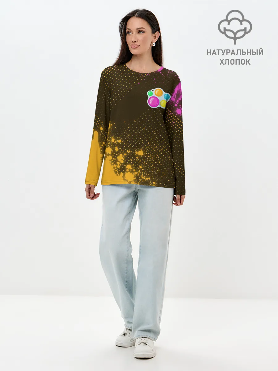 Лонгслив женский. Хлопок / Симпл Димпл - Краска