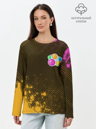 Лонгслив женский. Хлопок / Симпл Димпл - Краска