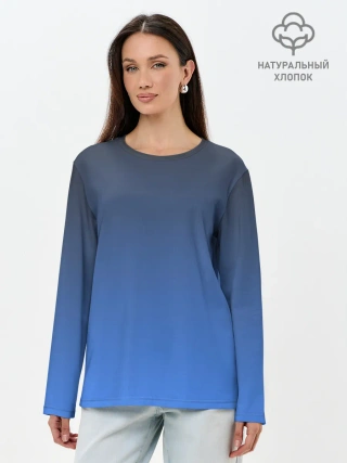Лонгслив женский. Хлопок / DARK OCEAN GRADIENT
