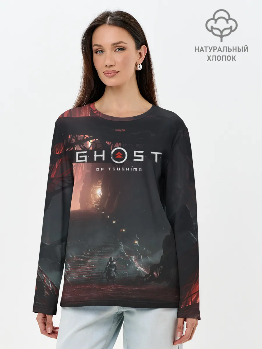 Лонгслив женский. Хлопок / Samurai | Ghost of Tsushima