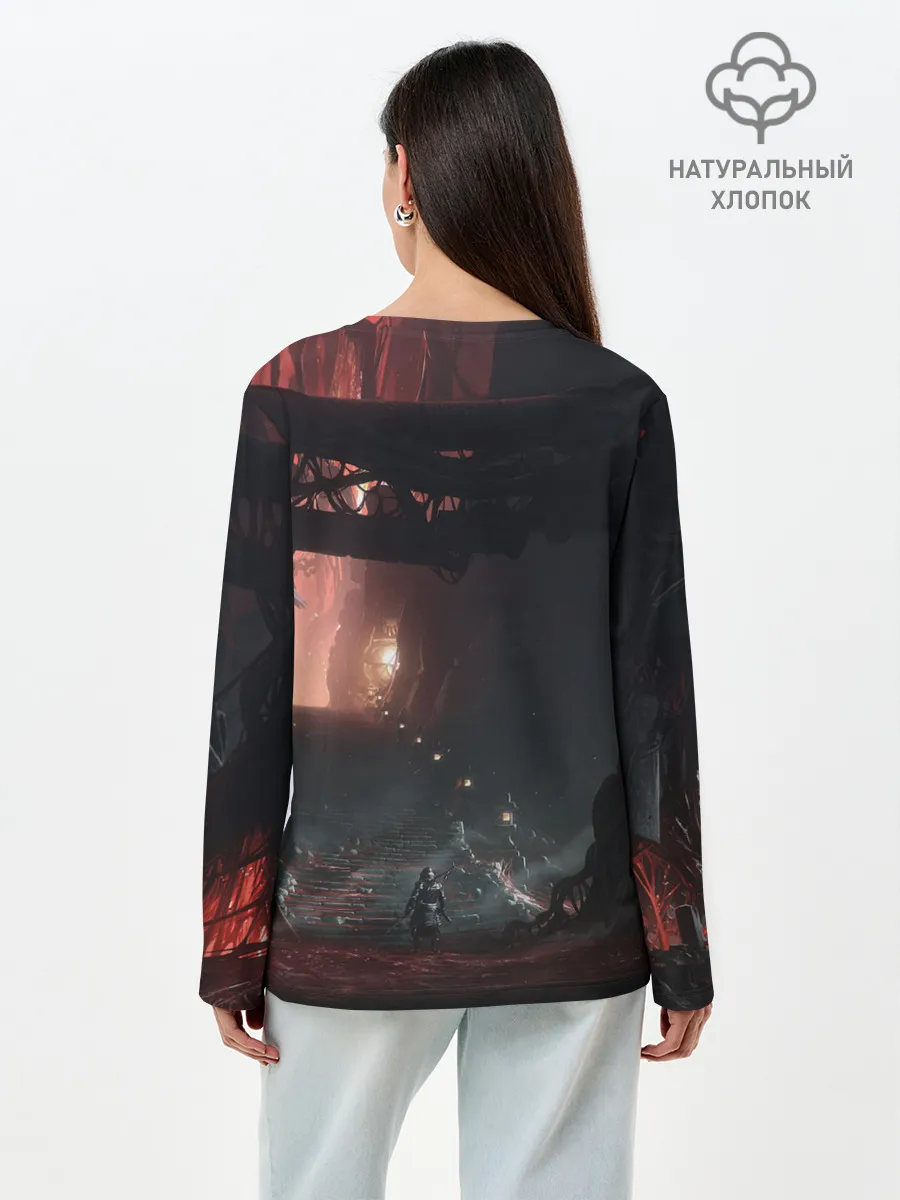 Лонгслив женский. Хлопок / Samurai | Ghost of Tsushima