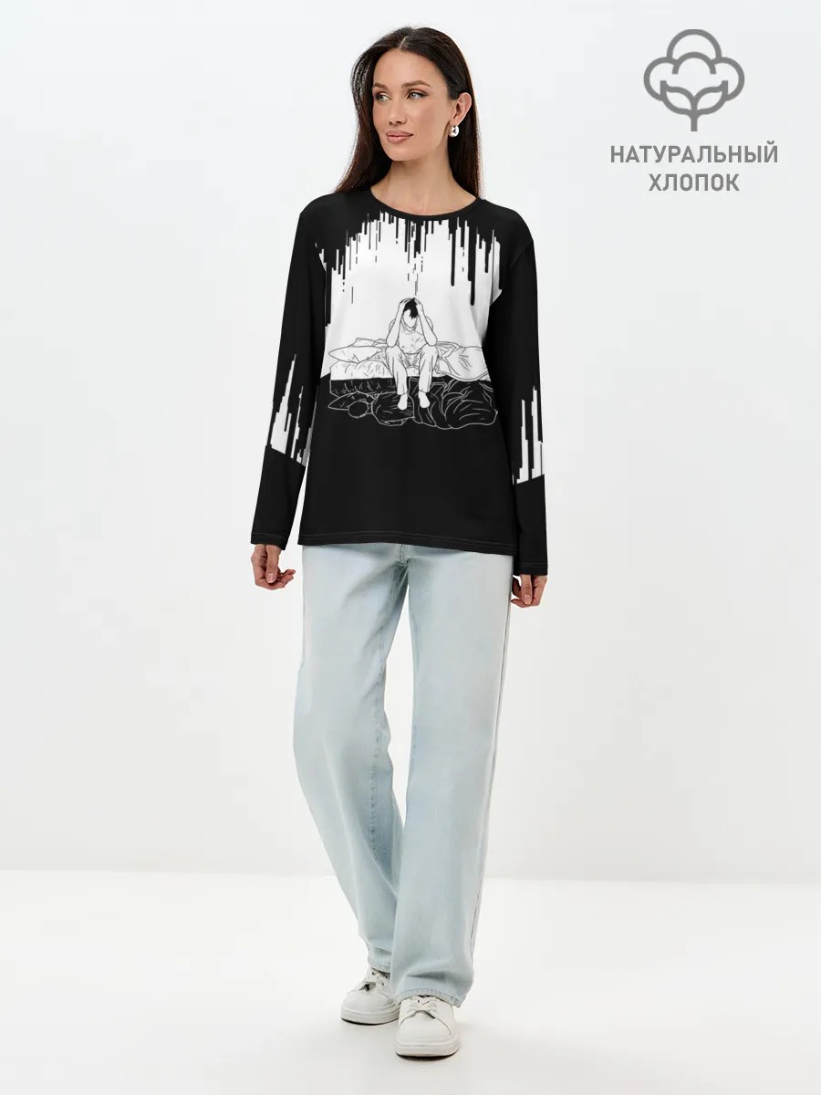 Лонгслив женский. Хлопок / РАБОТА ДОМ | ДЕНЬ СУРКА