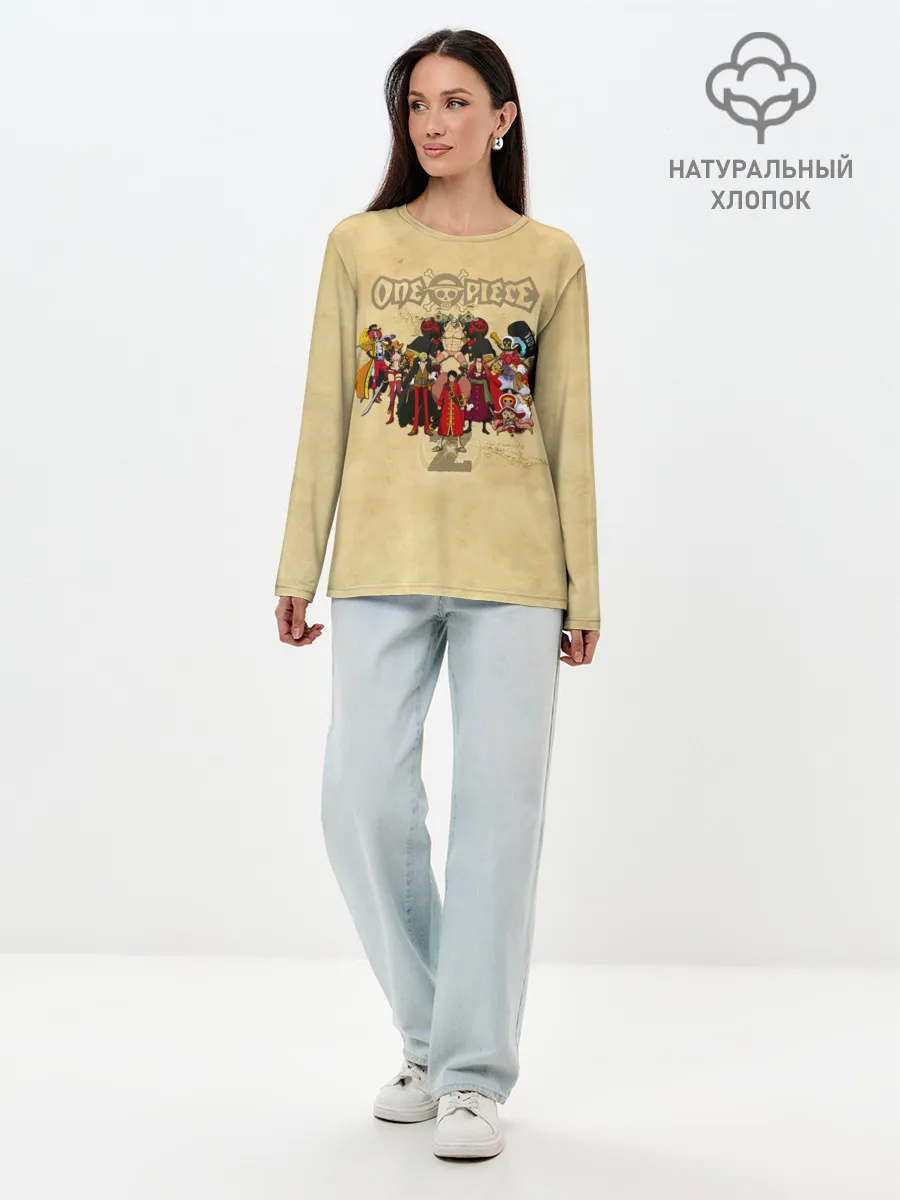 Лонгслив женский. Хлопок / One Piece. Большой куш