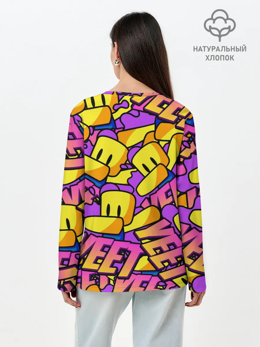 Лонгслив женский. Хлопок / ROBLOX / РОБЛОКС / YEET