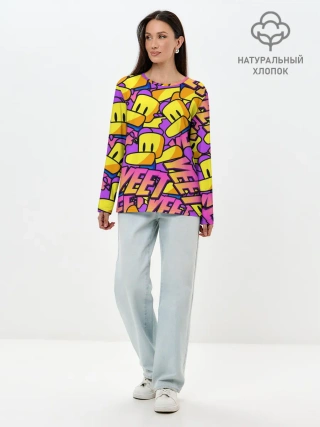 Лонгслив женский. Хлопок / ROBLOX / РОБЛОКС / YEET