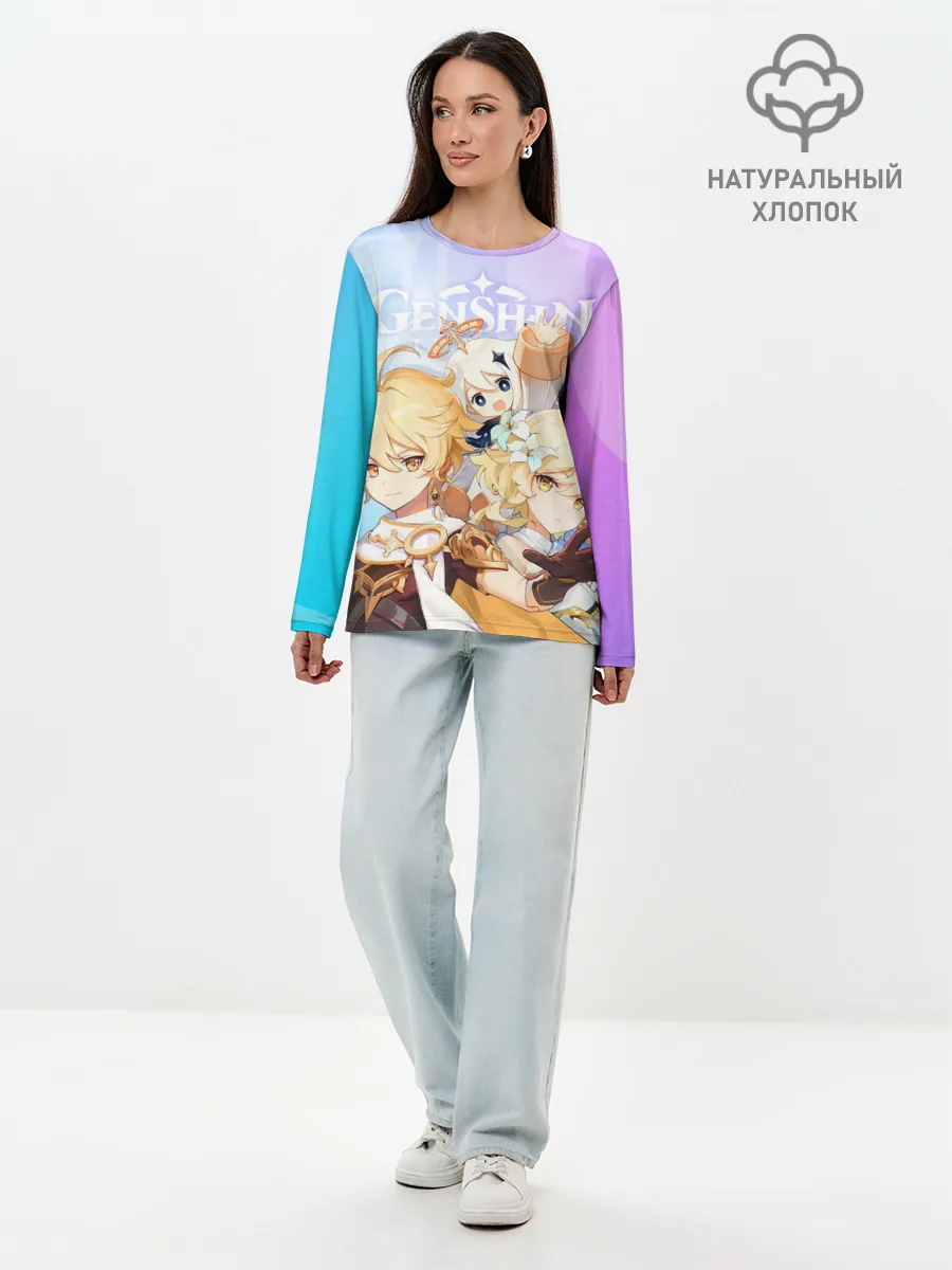 Лонгслив женский. Хлопок / Genshin Impact