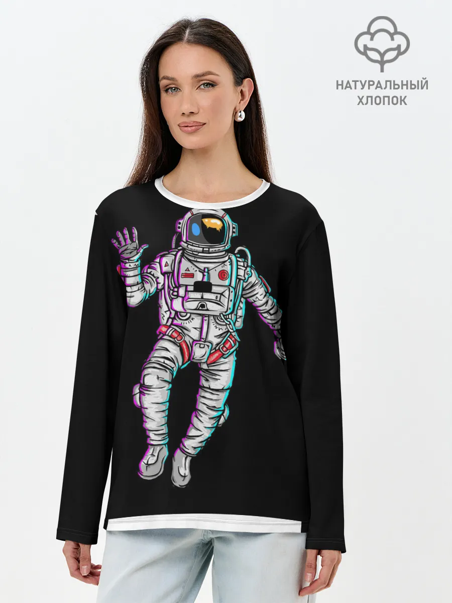 Лонгслив женский. Хлопок / Космонавт