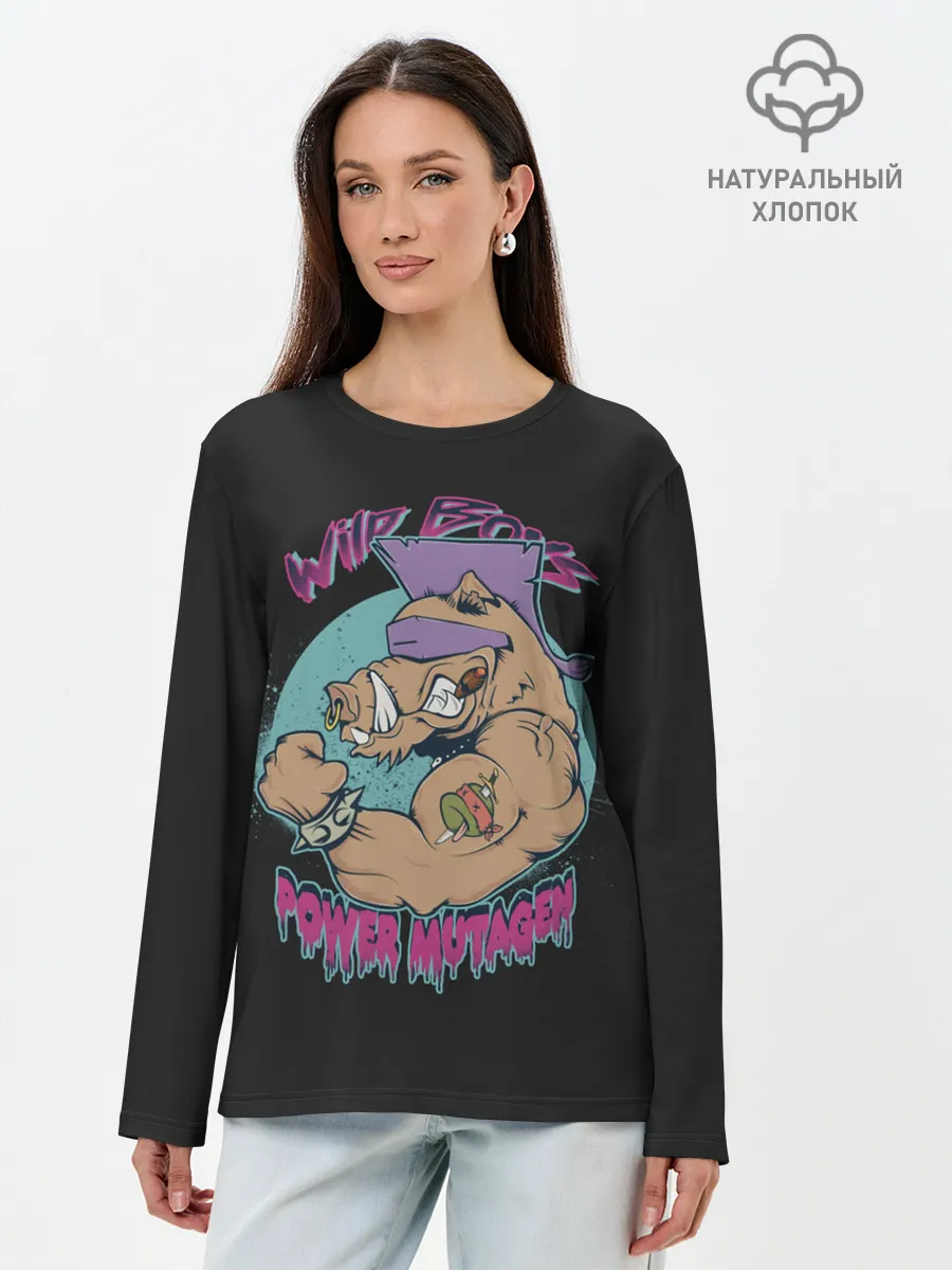 Лонгслив женский. Хлопок / Дикий Бибоп