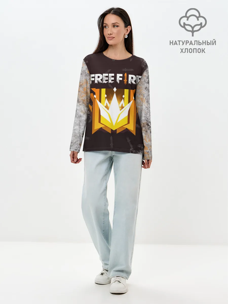 Лонгслив женский. Хлопок / Free Fire | Фри фаер