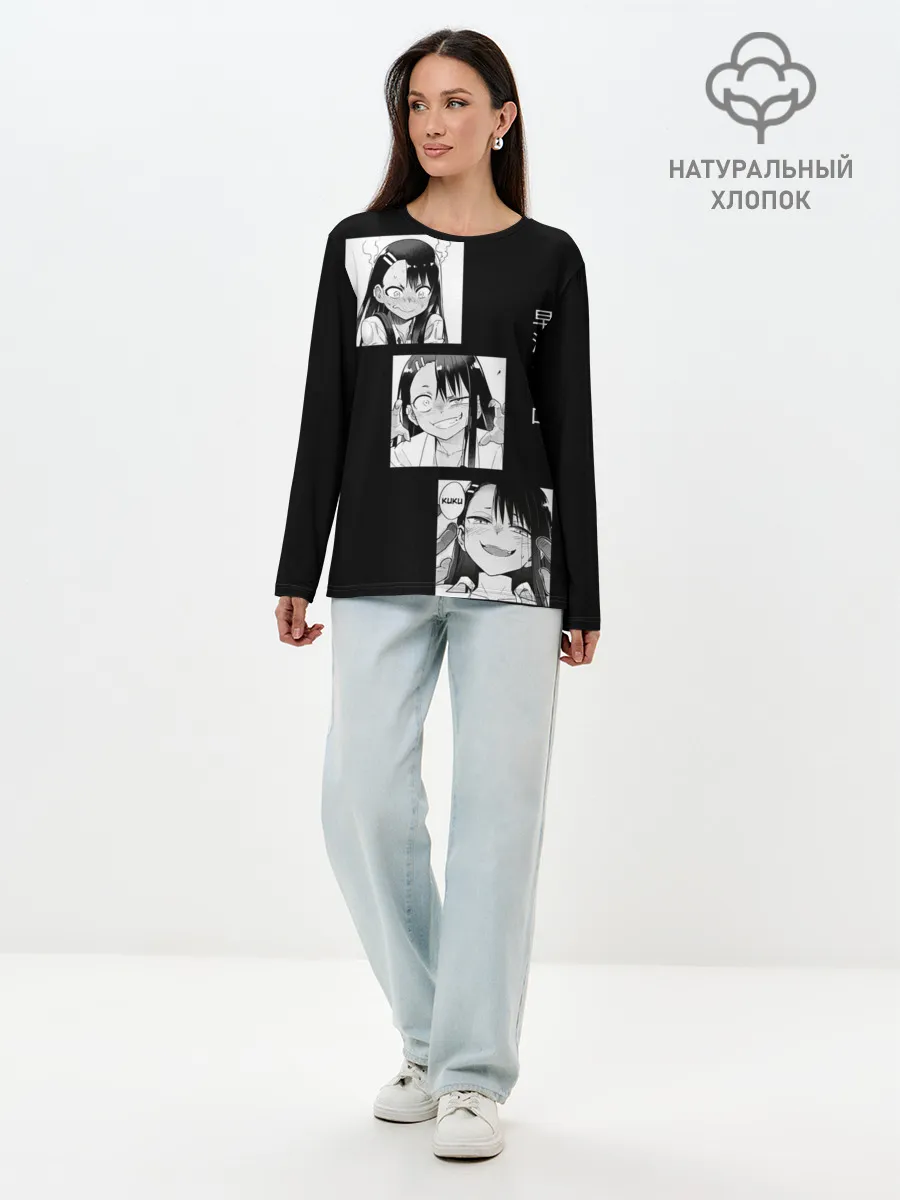 Лонгслив женский. Хлопок / Нагаторо | Манга