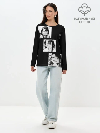 Лонгслив женский. Хлопок / Нагаторо | Манга