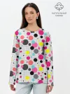 Лонгслив женский. Хлопок / Горох разноцветный.