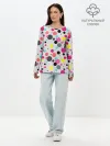 Лонгслив женский. Хлопок / Горох разноцветный.
