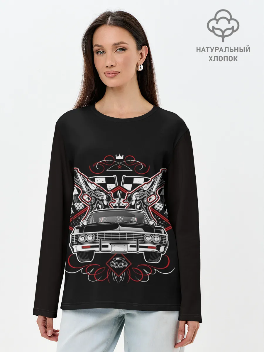 Лонгслив женский. Хлопок / МАШИНА