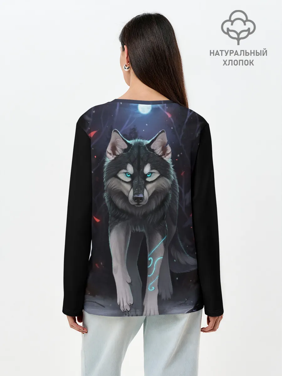 Лонгслив женский. Хлопок / КРАСИВЫЙ ВОЛК