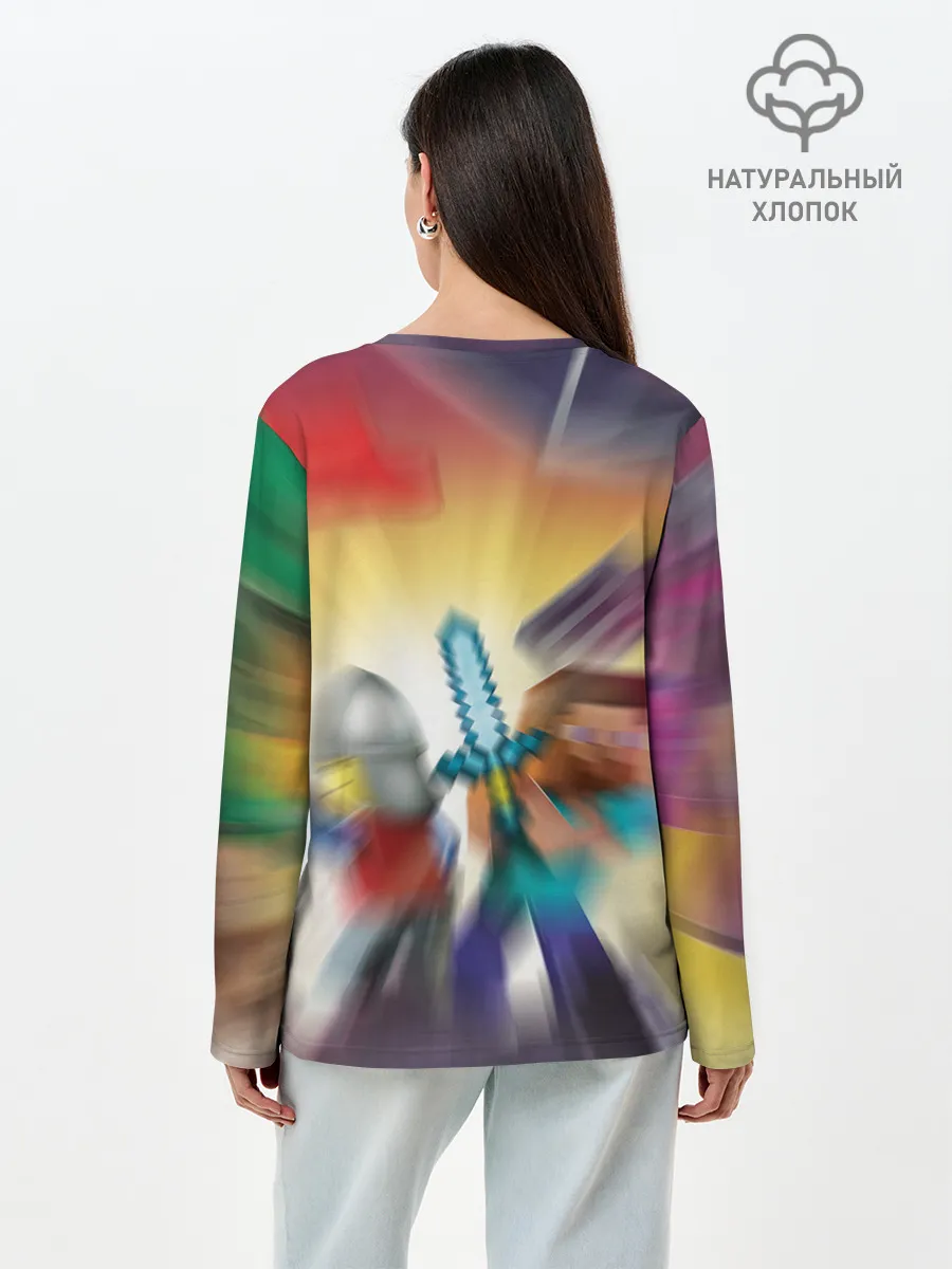 Лонгслив женский. Хлопок / MINECRAFT | МАЙНКРАФТ